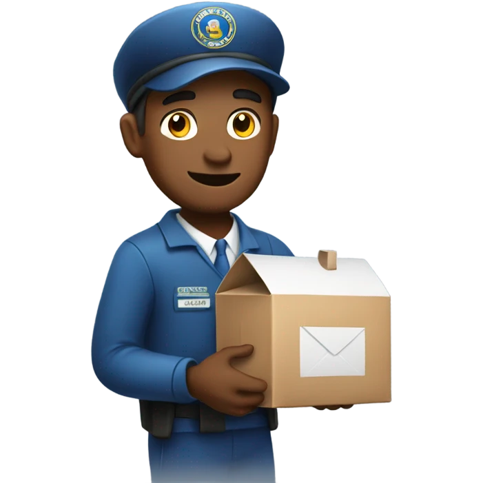 Mailman carrying a coffe emoji