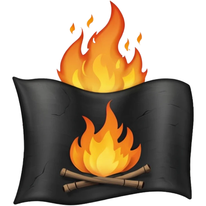 Burning black flag emoji