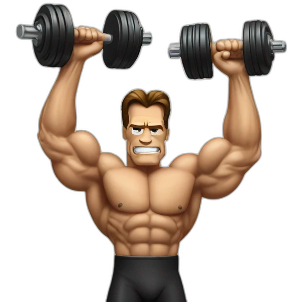 Arnold schwarzenegger with dumbell emoji