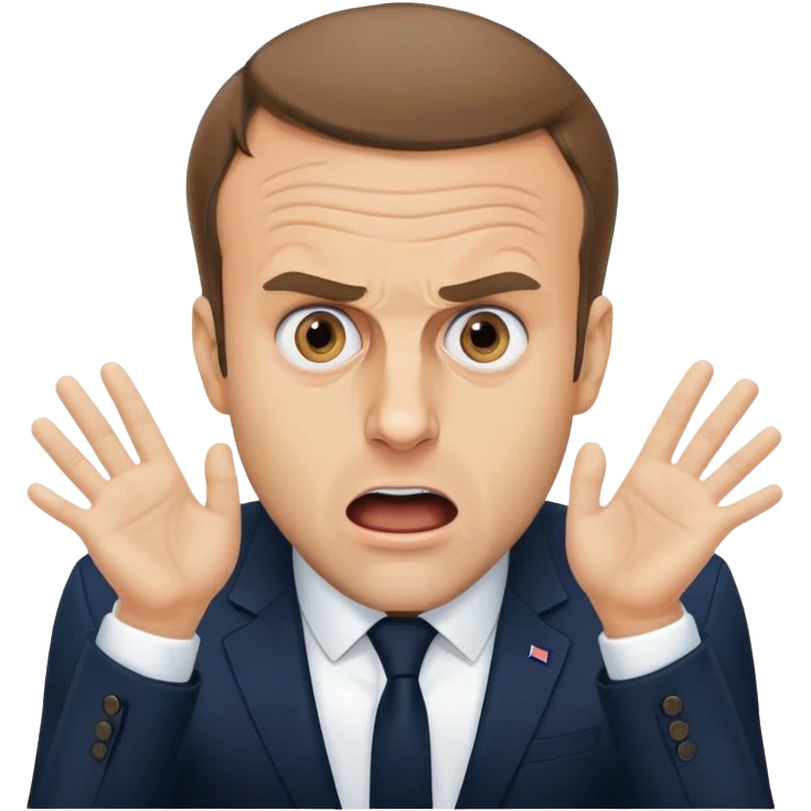 Macron in panic realistic picture emoji