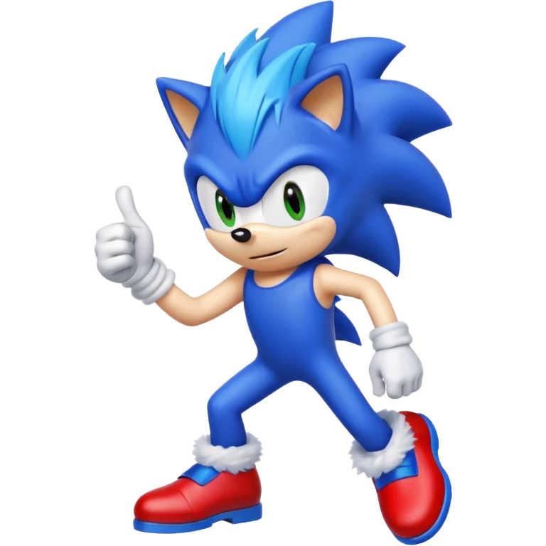 Sonic the Hedgehog giving a thumbs up, blue spiky hair, white gloves, red shoes emoji