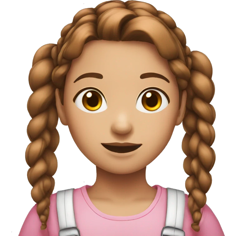 Girl with brown-pink pigtails emoji