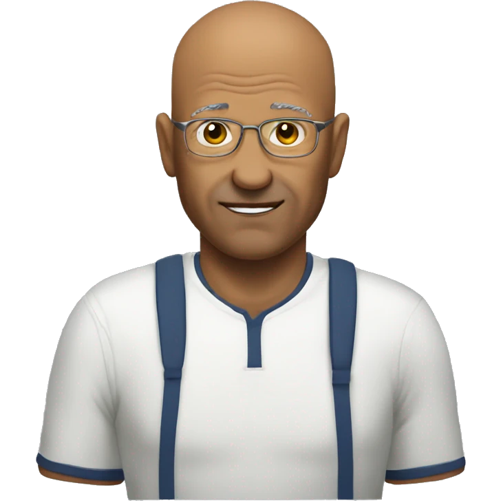 65yo man tennis bald no glasses emoji