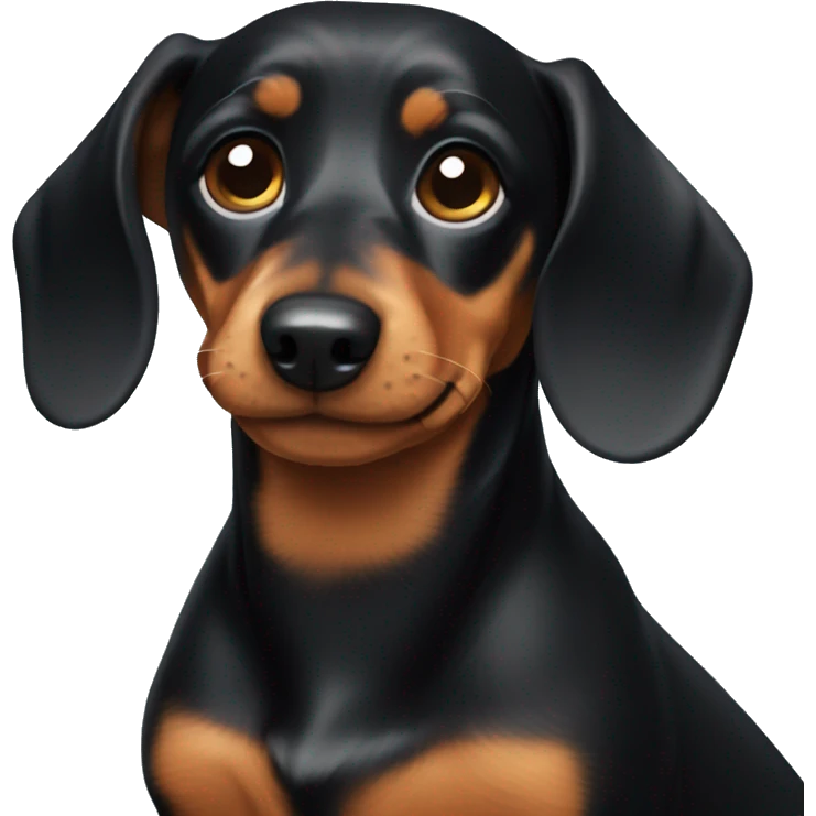 miniature black and tan dachshund  emoji