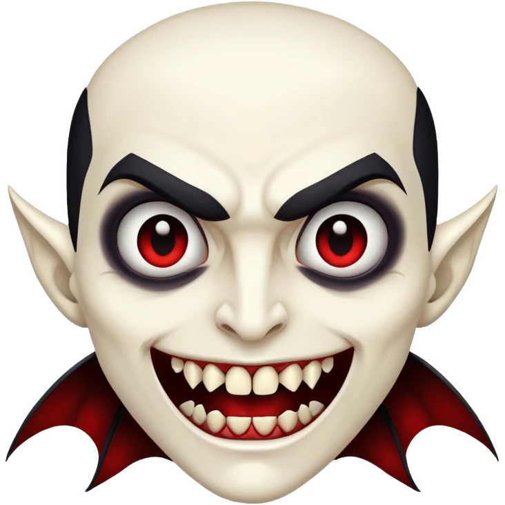 Vampire with large prominent fangs emoji