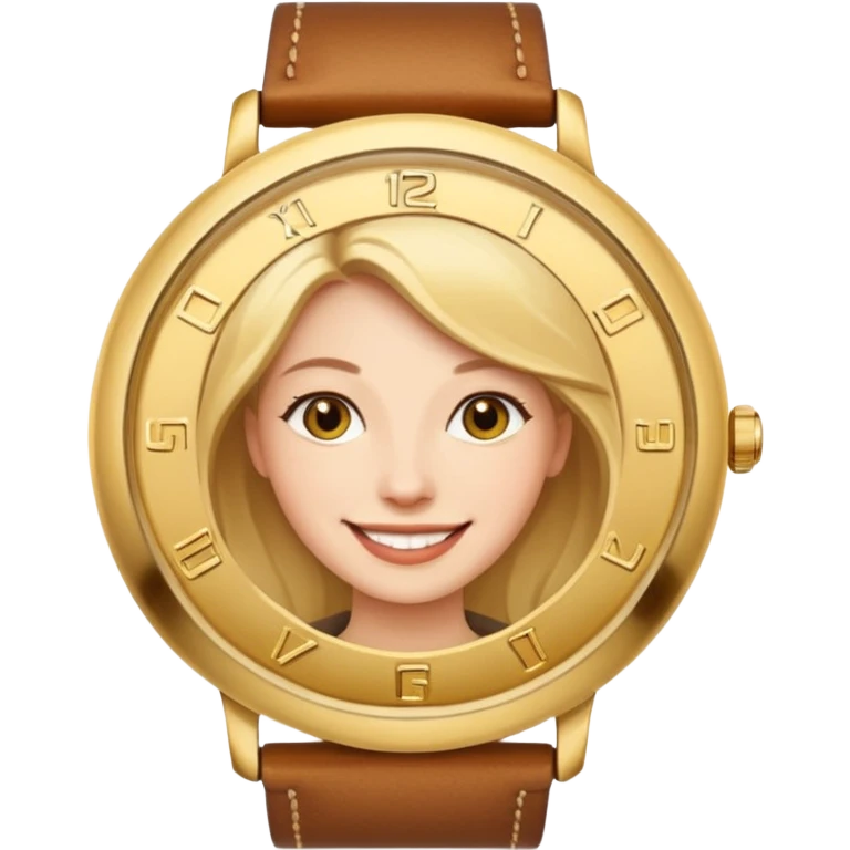 Woman with a gold watch emoji