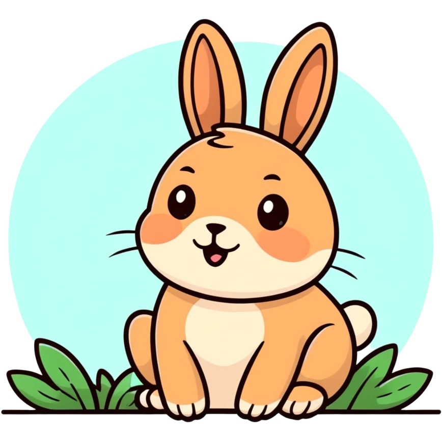Cute brown bunny waking up emoji
