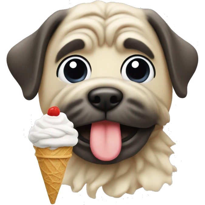 Mops eating ice cream  emoji