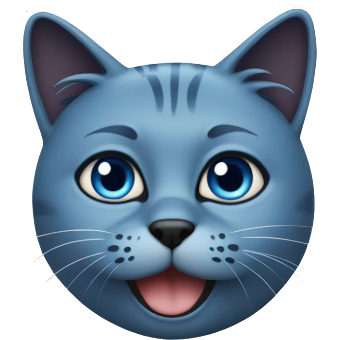 Blue cat black eye  emoji