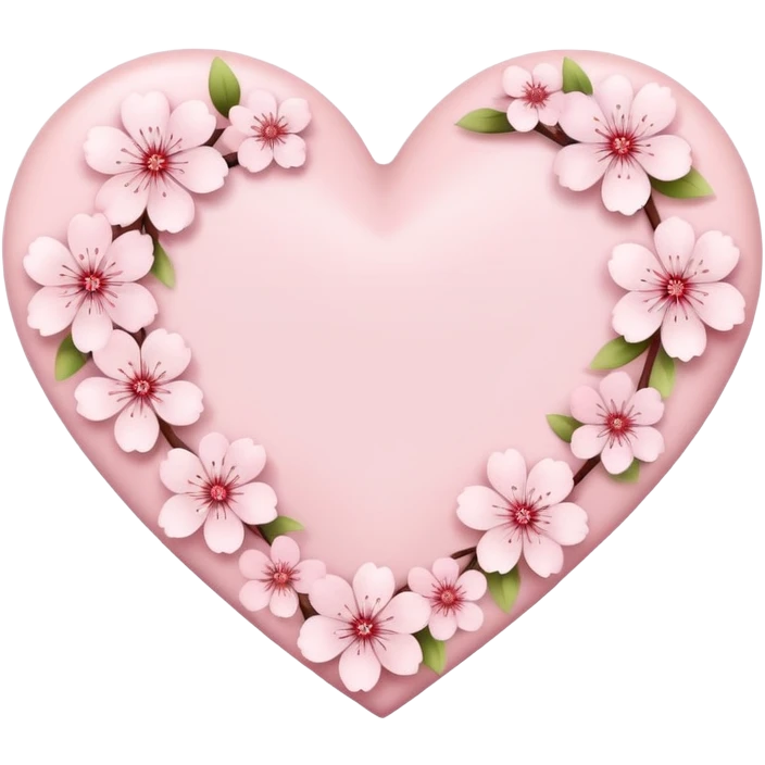 Sakura flower heart Cœur pastel emoji