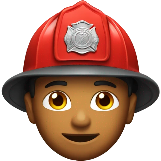 Fire fighter with red helmet emoji