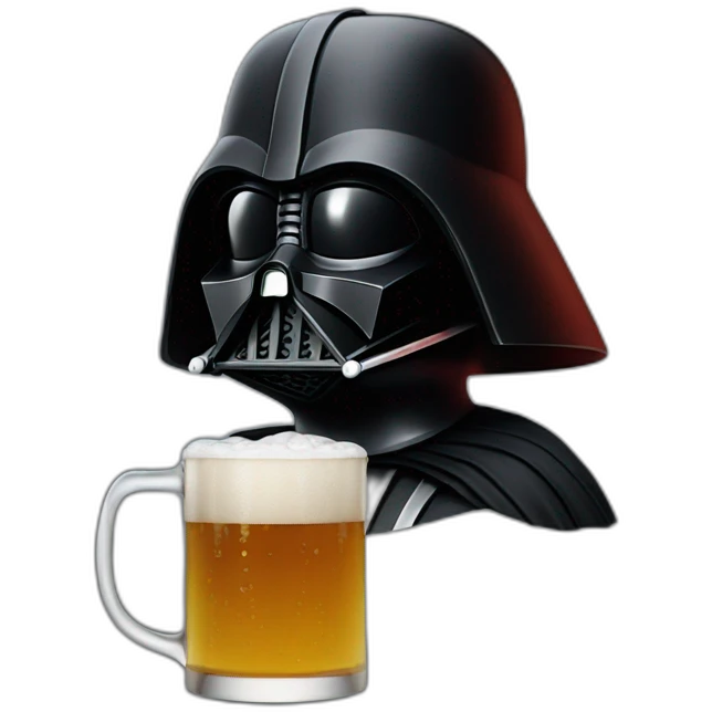 Darth Vader drinks beer emoji