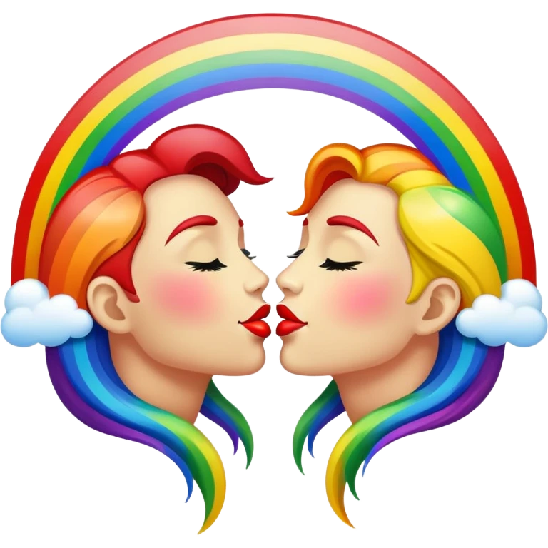 Double rainbow kiss emoji