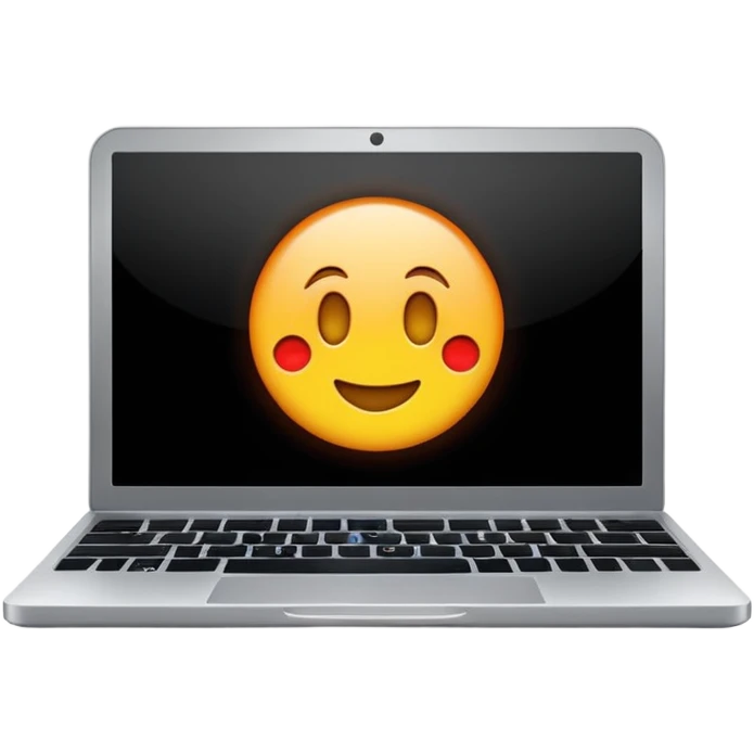 Laptop running a game emoji