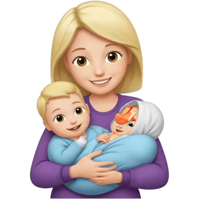 A person being happy with a baby in its arms emoji