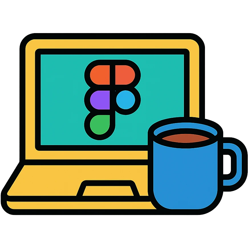 laptop + figma + coffee emoji