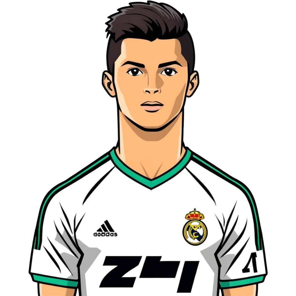 Cristiano Ronaldo at age 20 with a mullet emoji
