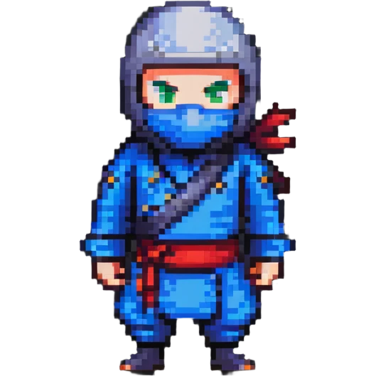 ninja character standing idle, game sprite emoji