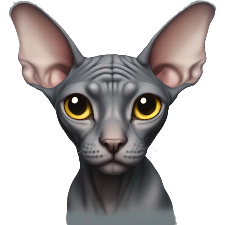 Dark grey sphynx emoji