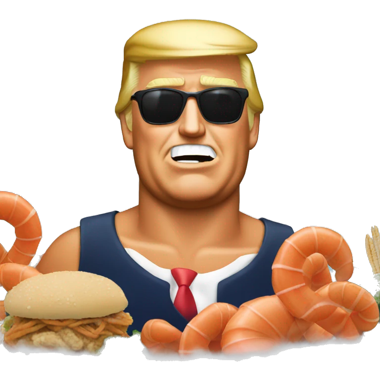 trump at a seafood boil emoji