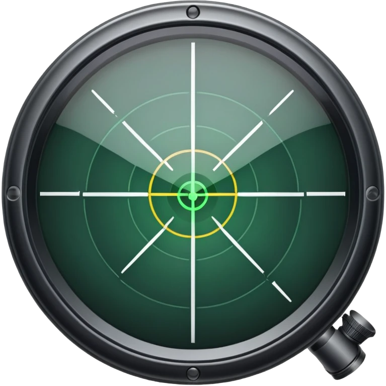 An icon showing a close-up view of a rifle's crosshair, symbolizing FPS games. The design features a detailed scope with a focus on the target, emphasizing precision and action. The background is minimal, highlighting the intensity of first-person shooters. Transparent background. emoji