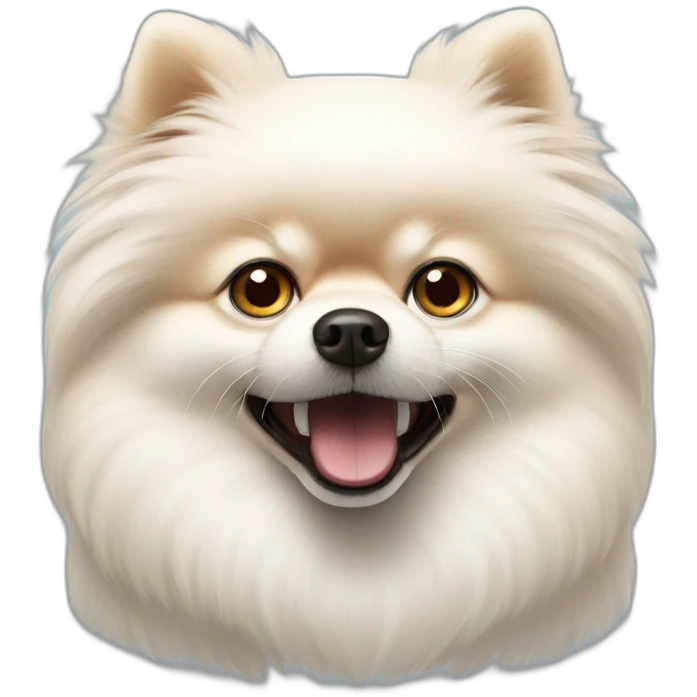 white pomeranian mad emoji