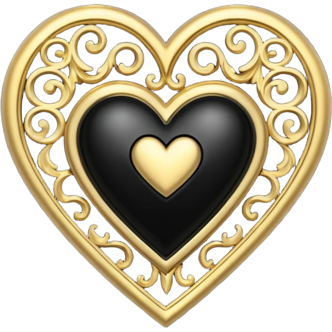gold goth heart, remove background emoji