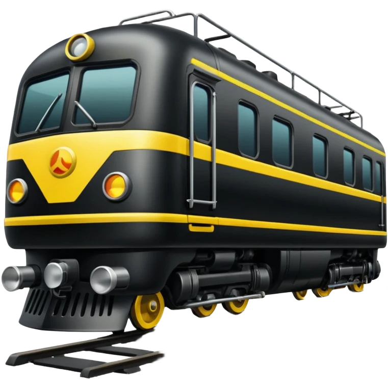 Black train with yellow detailing emoji