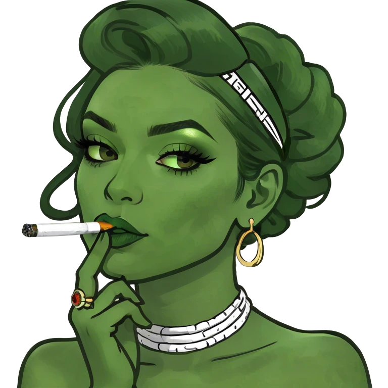 blonde gorgeous girl with latina makeup smoking a cigarette  emoji