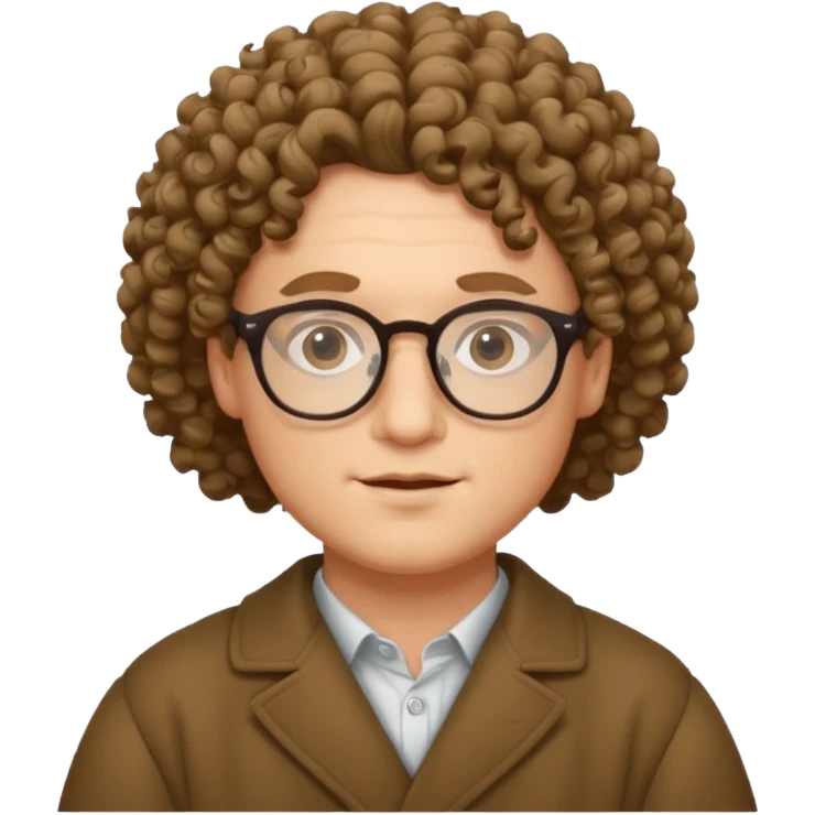 philosopher, wearing glasses, curly hair emoji