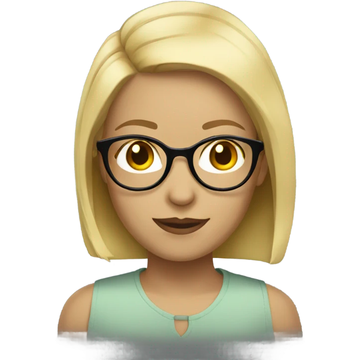 Female glasses short hair blond emoji