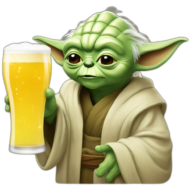 Yoda drink beer emoji