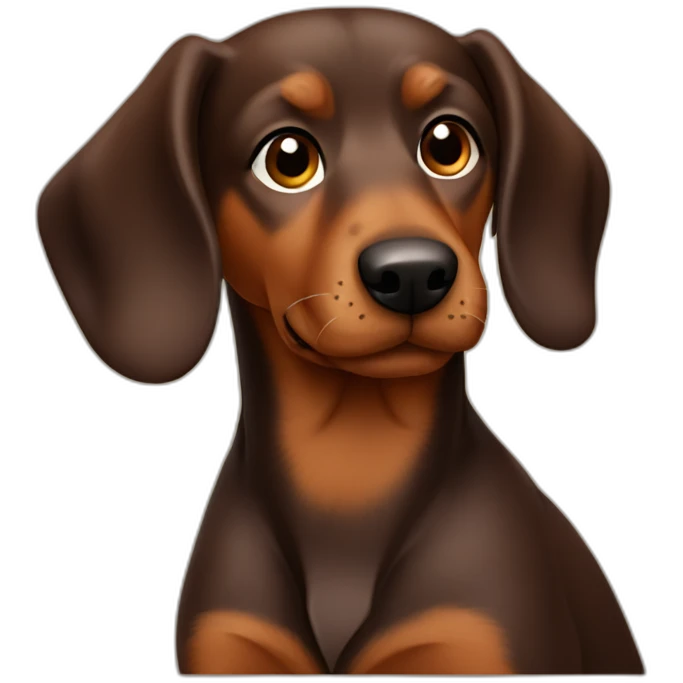 A hard hair daschaund dog brown emoji