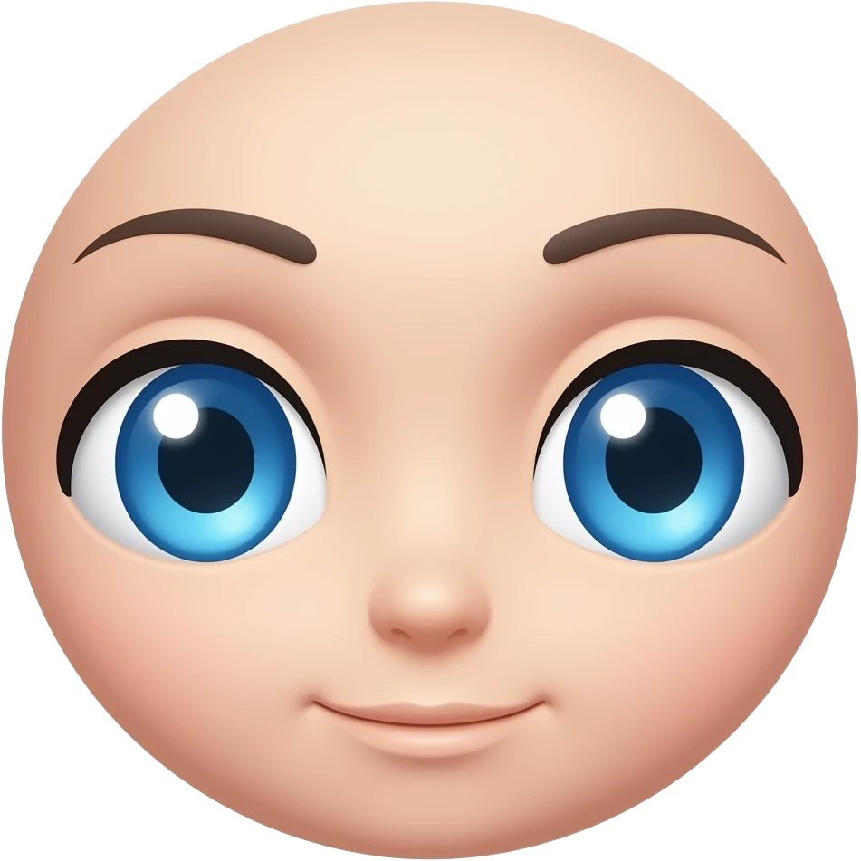 Blue anime eyes without eyebrows emoji