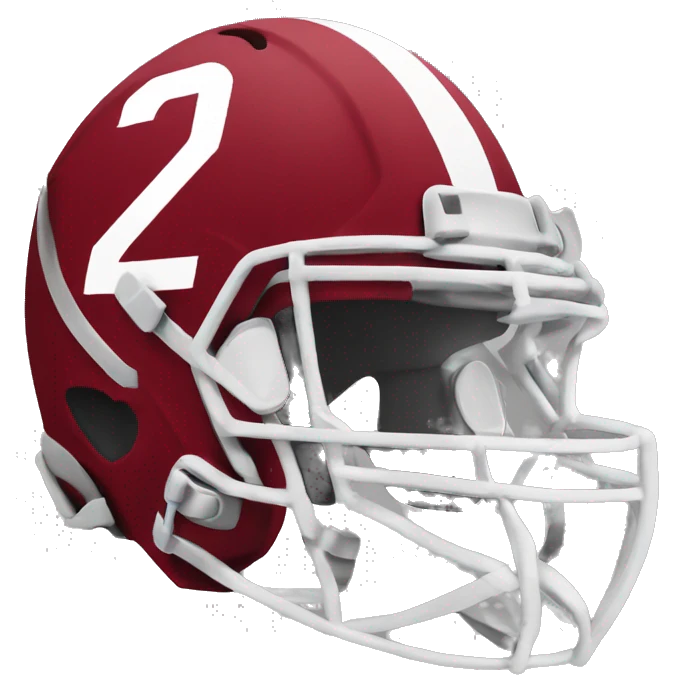 crimson football helmet with the number 2 on the side emoji