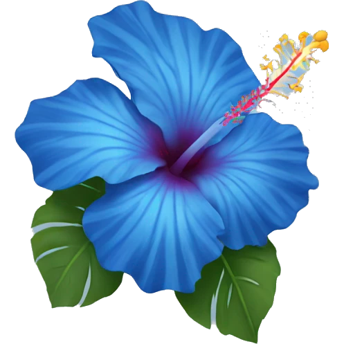 Blue hibiscus flower emoji