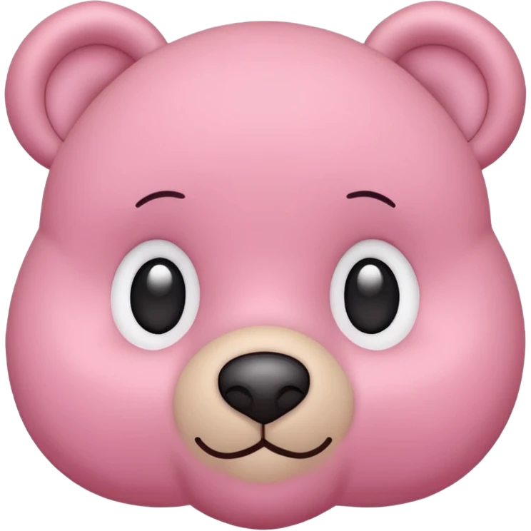 pink teddy bear face, flat minimal rounded shapes, simple face, soft pink color, iconic emoji look, no fur texture, no shading emoji