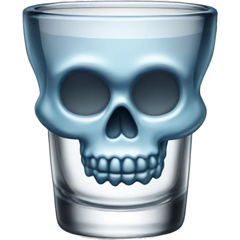 a shot glass made of cristal shaped like a skull emoji