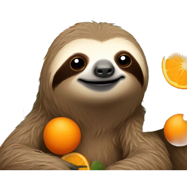 Sloth with orange emoji
