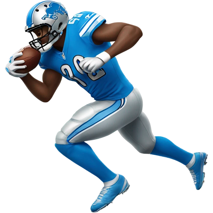 Detroit Lions football player in action, running, full body POV emoji