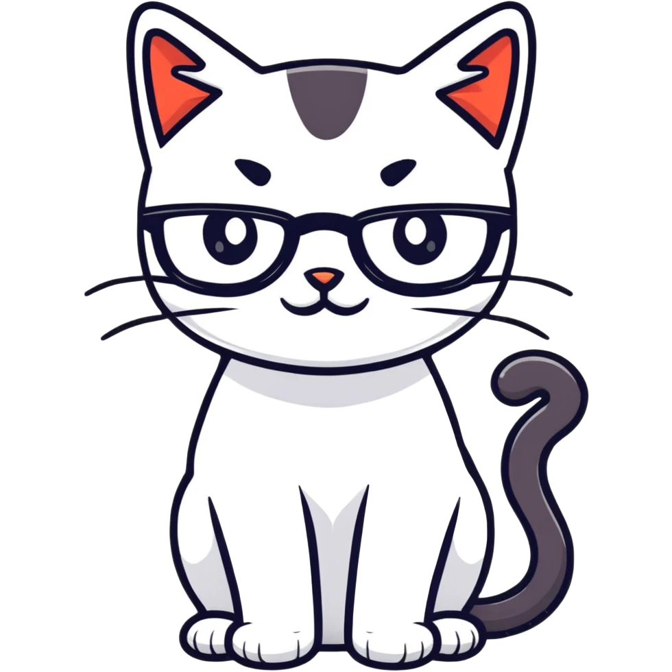 black cat with glasses emoji