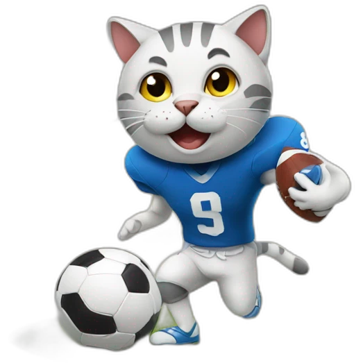 Cat playing football emoji