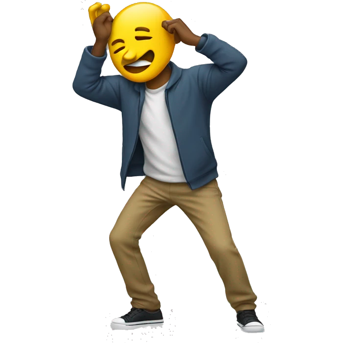 A person dabbing emoji