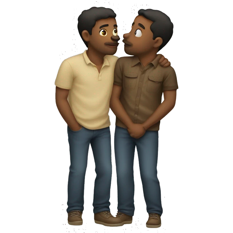3 men kissing emoji