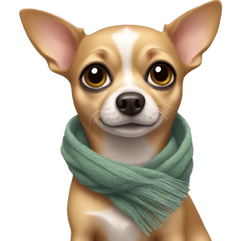 Chihuahua wearing scarf emoji