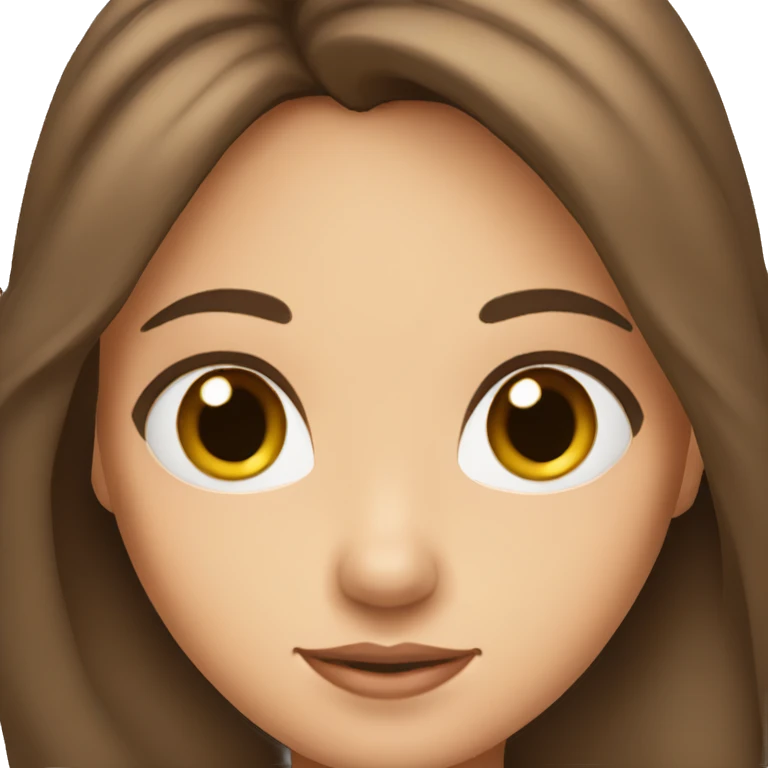a princess with straight brown hair and brown eyes emoji