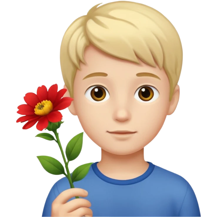 Boy with a flower ￼ emoji
