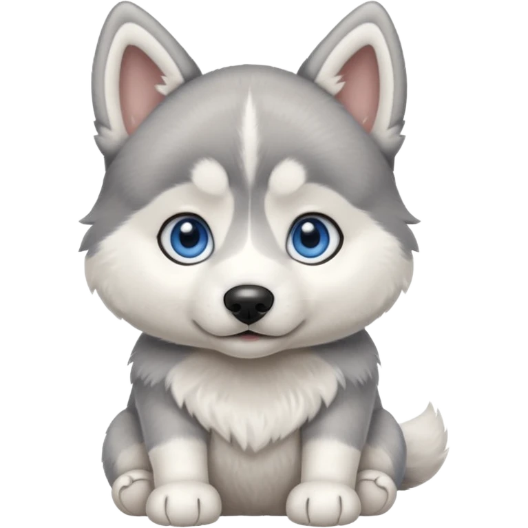 a sitting husky puppy emoji