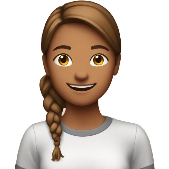 smiling girl against brick wall emoji
