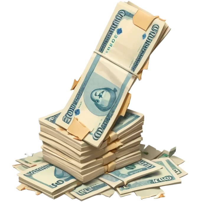 exploding stack of russian ruble notes emoji